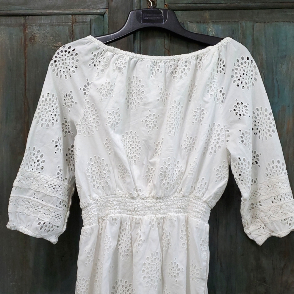 MICHAEL STARS Alessandra Off-Shoulder Eyelet Dress, Size Large, NWOT - Picture 4 of 12